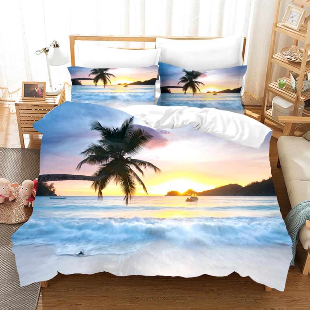 3D Peisaj de Vară Seturi de Lenjerie de Pat Set Husă de Plapumă cu Față de Pernă Twin Full Queen King Lenjerie de Pat Husă de Plapumă
