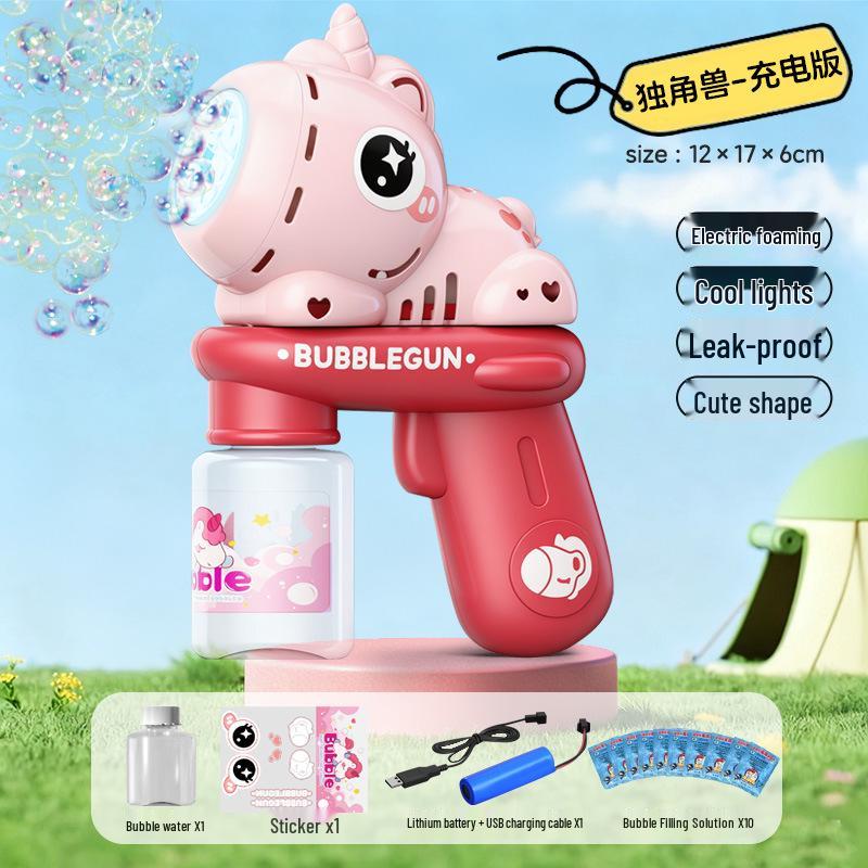 Automatic Cartoon Elephant Bubble Machine - Handheld Blower with Solution for Kids, Boys & Girls