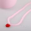 Colorful Beaded Heart Necklace – Versatile, Sweet Collarbone Chain for Women