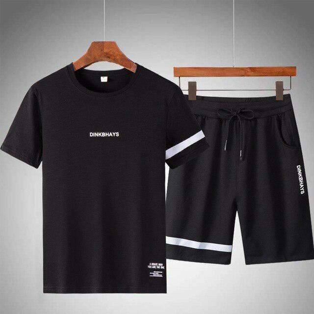 

Повседневные комплекты, летние спортивные костюмы, мужские комплекты из 2 предметов, футболка + шорты, модная спортивная одежда, спортивный костюм для бега M