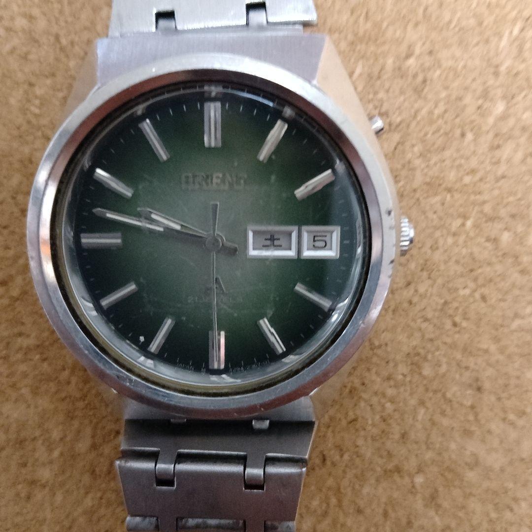 Orient Винтажные Автоматические Часы Зеленый Циферблат