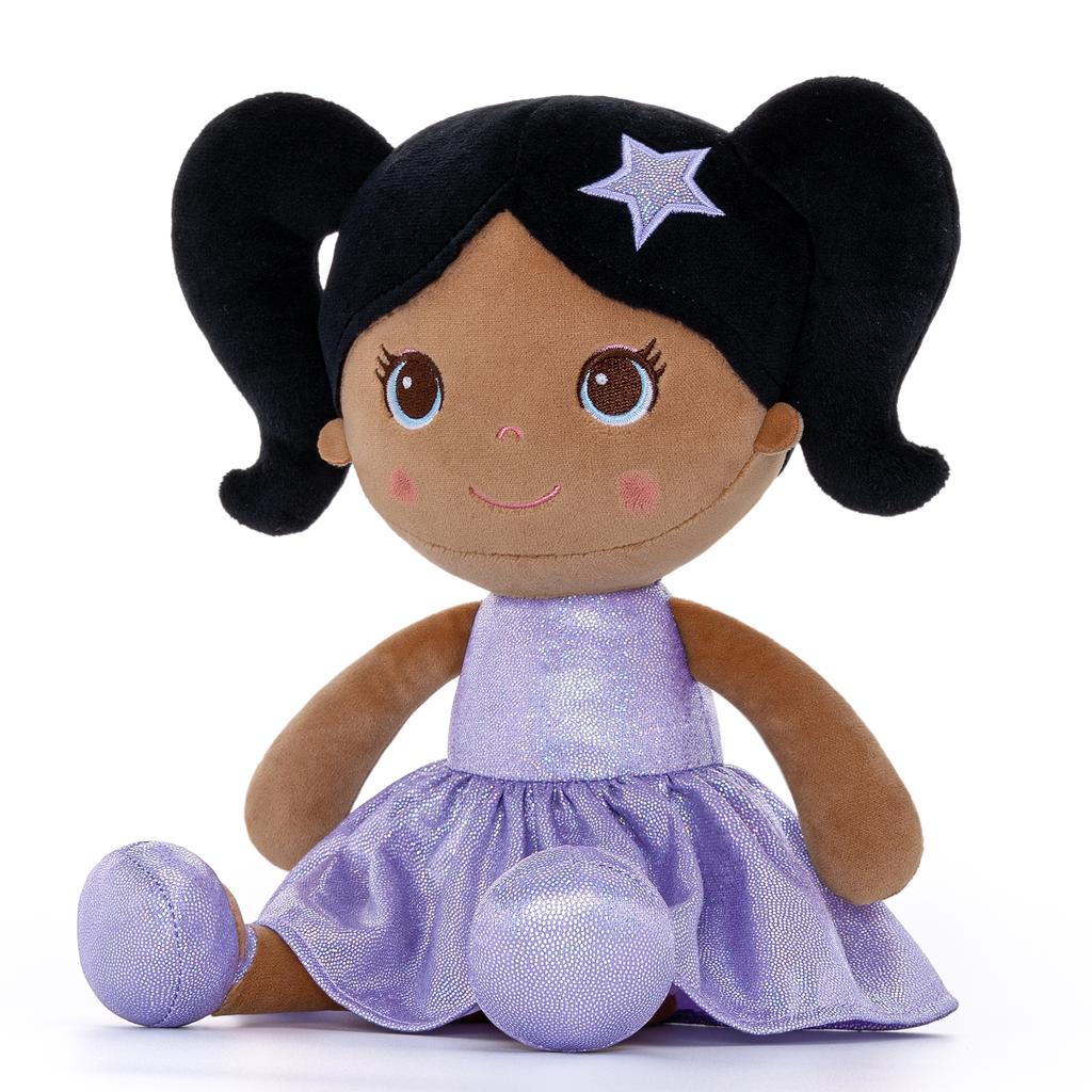 Plush Toys New Design Fashion Girl Tina Dolls Curls Dolls Furry Friends for Kids Birthday Gift Black Purple
