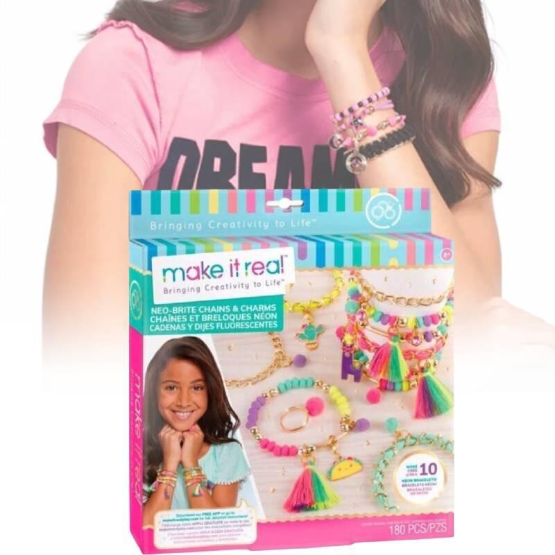 Sparkling Star And Moon Diy Beaded Bracelet Kit For Girls Crystal Jewelry Creation Set