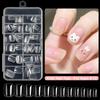 240pcs Short Oval Fake Nails Artificial Nail Art Hot Nail Set  For 6-12 Years Girls