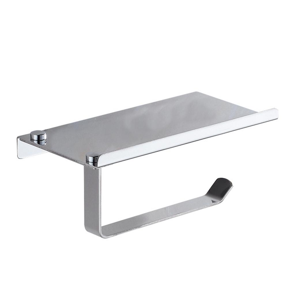 

Stainless Steel Toilet Paper Holder Durable Waterproof Bathroom Phone Holder Wall Mount Tissue Box Holder Roll Paper Bracket срібний