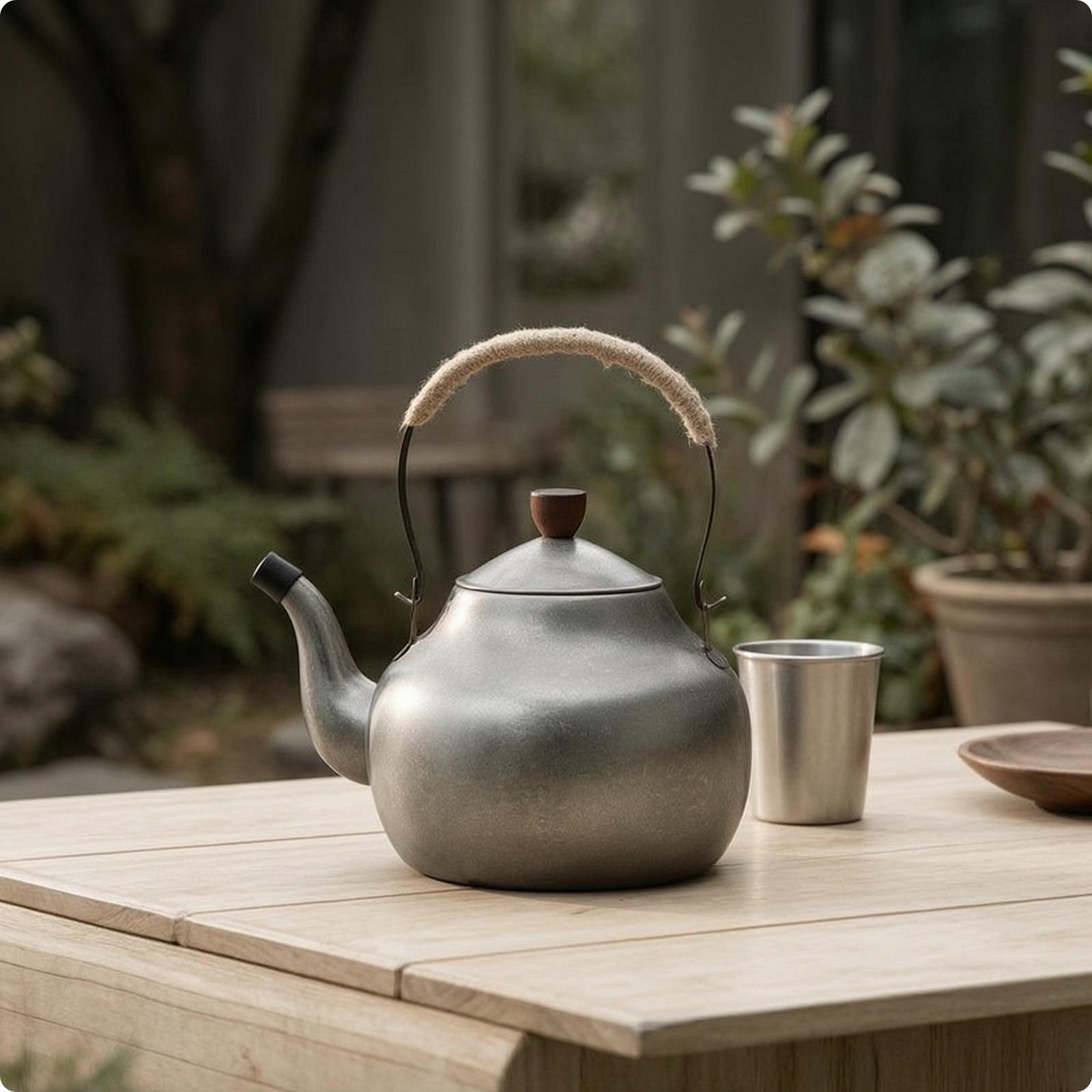 Teapot with Rope Wrapped Handle Food