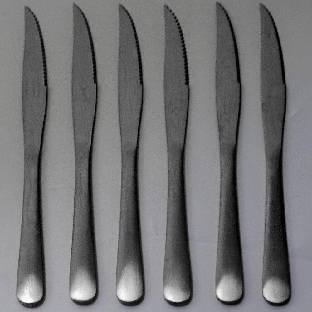 6Pcs Flatware Wenstern Steak Knife Cutlery Set 18/10 Stainless Steel Dinnerware Set Knife Kitchen Dinner Set