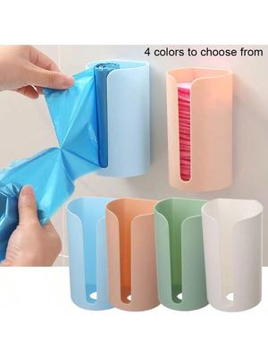 4pc Garbage Bag Storage Box Wall Mounted Trash Bags Holder Kitchen Plastic Bag Container Bathroom Garbage Bag Dispenser Organize