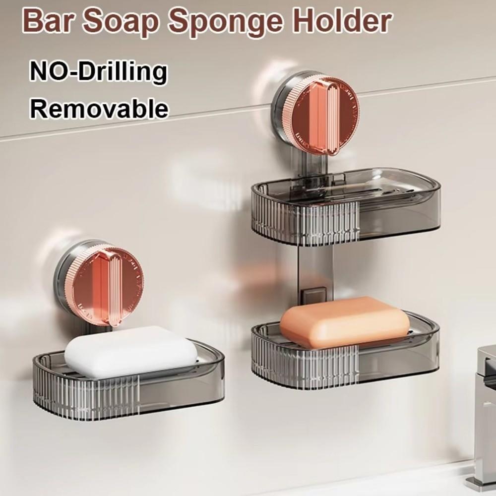New Suction Cup Soap Box Wall Mounted NO-Drilling Soap Dish Holder Removable Soap Storage Rack For Bathroom Shower