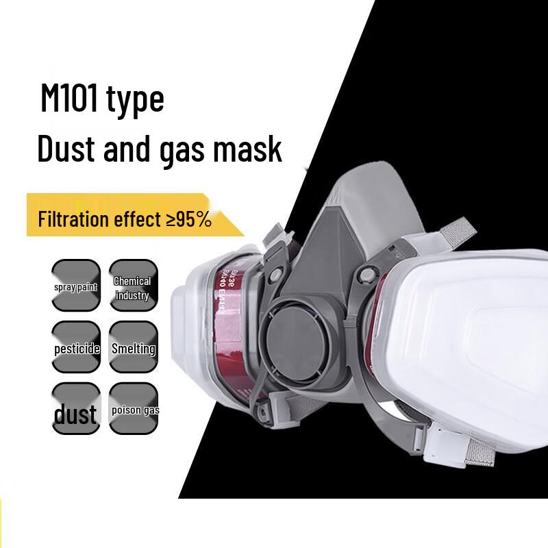 Half-Face Reusable Respirator Mask with Activated Carbon One Size