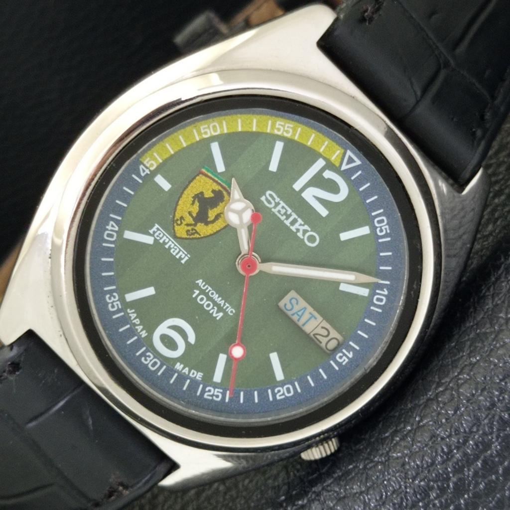 JAPAN VINTAGE SEIKO AUTOMATIC MENS FERRARI DIAL WATCH A700458-5 R203-a700458