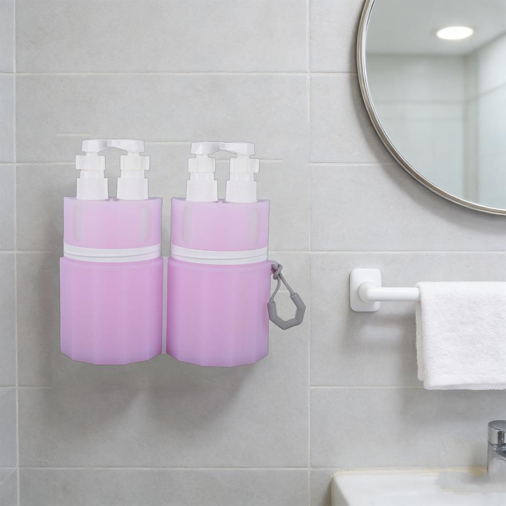 55ml Travel Bottles for Toiletries TSA Approved 4pcs Dispensing Refillable Proof Pump Bottle with Silicone Suction Cup Toiletry Storage Box
