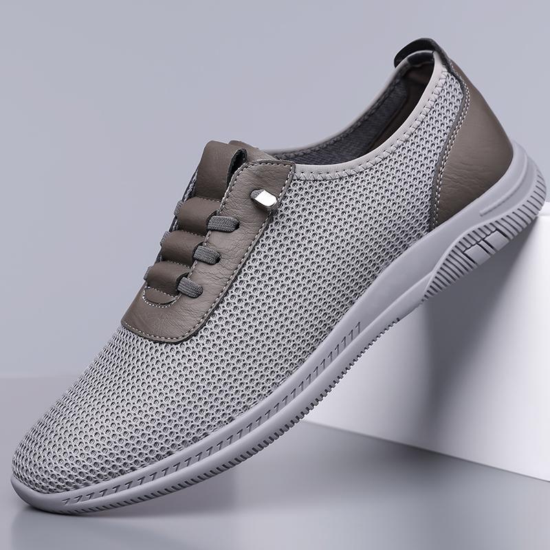 Fashion Spring Hot Selling Breathable Mesh Casual Shoes Breathable Soft Bottom Comfortable Men's Sports Shoes Walking Men's Flat Shoes