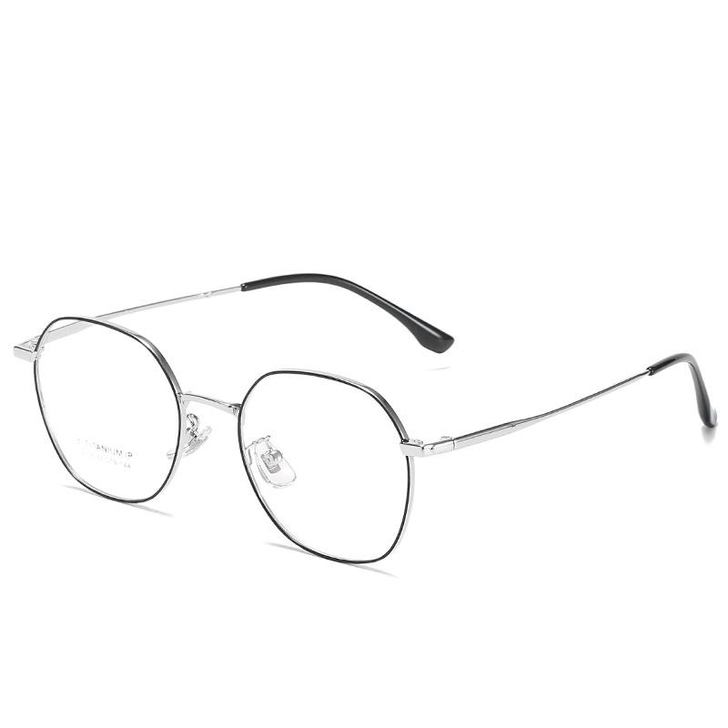 2021 Unisex Retro Japanese Style Black Titanium Polygonal Glasses 2316
