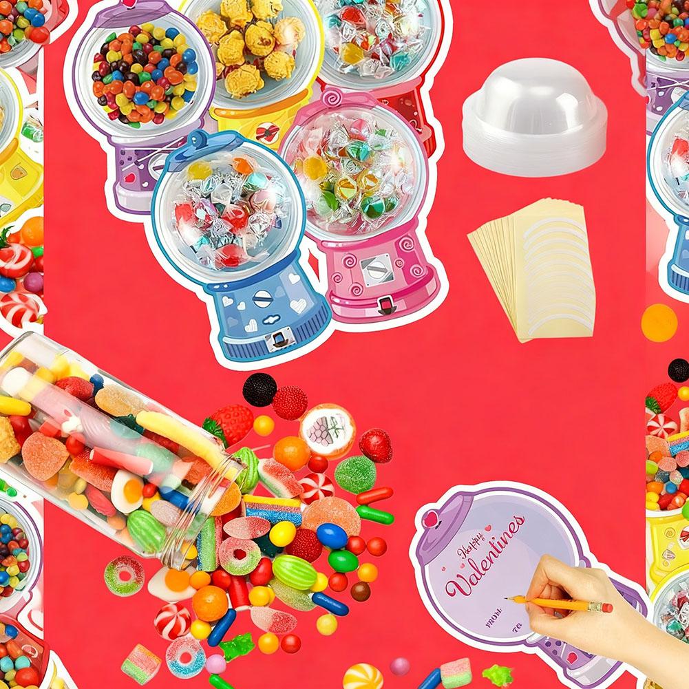 18/36 Pezzi Dispenser di Caramelle Trasparente Carte Macchina Distributrice di Palline di Gomma Pop-up Carta Fai da Te Carta per Caramelle Sacchetto per Caramelle Artigianato Scambio Regalo