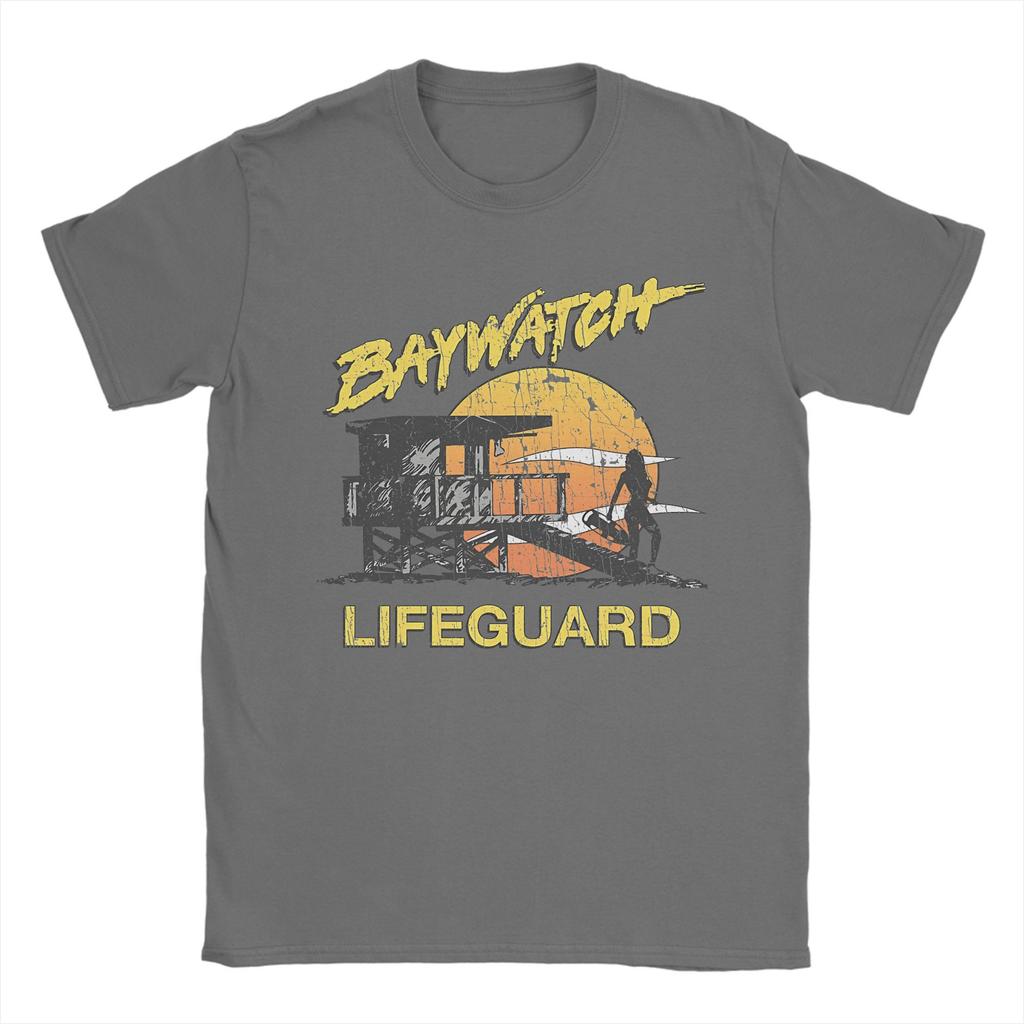 Oversized T Shirt Summer Baywatch Lifeguard Sunset 1989 Hipster T Shirts Cotton Tshirt Men Aesthetic Short Sleeve Top Tees