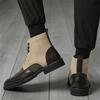 Winter Designer New Men Pointed Mix Colors Patchwork Brogues Ankle Boots Male Casual Luxury Brand High-top Shoes Zapatos Hombre