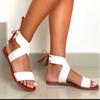 Fashion Shoes for Women 2024 New Lace-up Women's Sandals Fashion Leopard Print Casual Sandals Women Hot Sale Peep Toe Flat Sandals