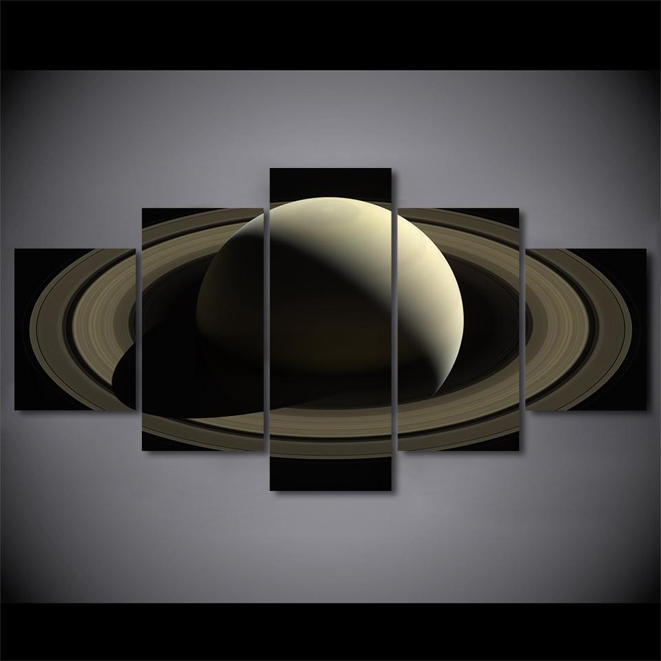 

Рамка для гостиной HD напечатанная картина на холсте Стена 5 панелей Красивый Сатурн Модульные украшения Плакаты Искусство дома Современная живопись 40x60cm*2 40x80cm*2 40x100cm*1