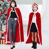 Navidad Niños Adultos Rojo Oro Terciopelo Capa con Capucha Capa Larga de Terciopelo de Navidad