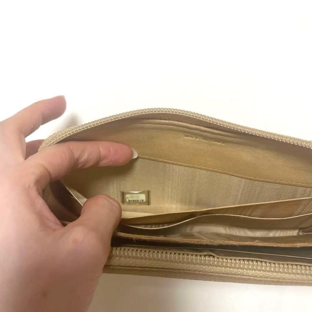 Used CHANEL Beige Long Wallet