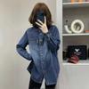 Women's Autumn Loose Denim Shirt Jacket - Casual Layered Cardigan Style
