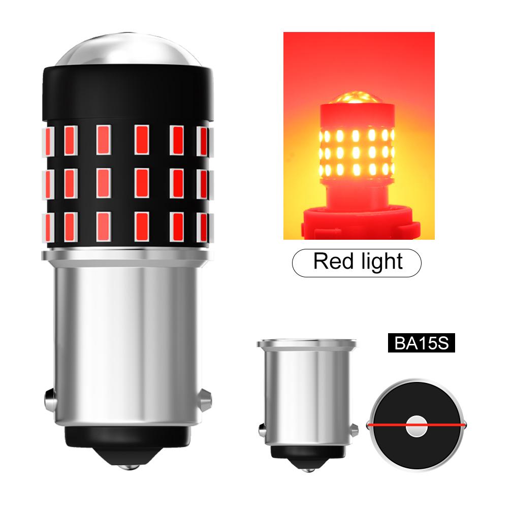 

2 шт. Светодиодные лампы P21/5W 1157 высокой яркости для автомобиля BAY15D 1156 P21W Ba15S PY21W BAU15S 54SMD Автомобильная лампа заднего хода и указателя поворота Тормозная Белый Желтый Красный 12 В 1156 BA15S P21W красный