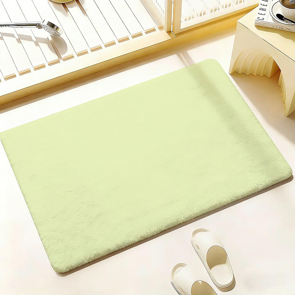 Solid color Floor Mat Bedroom Living Room Flannel Door Mat Non-Slip Home Decor