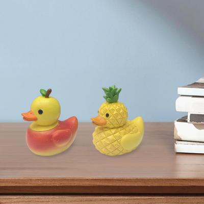 Figurină Rață Fructată Statuie Sculptură Rășină Ananas Strugure Căpșună Banană Ornament Decorațiune Casă Birou