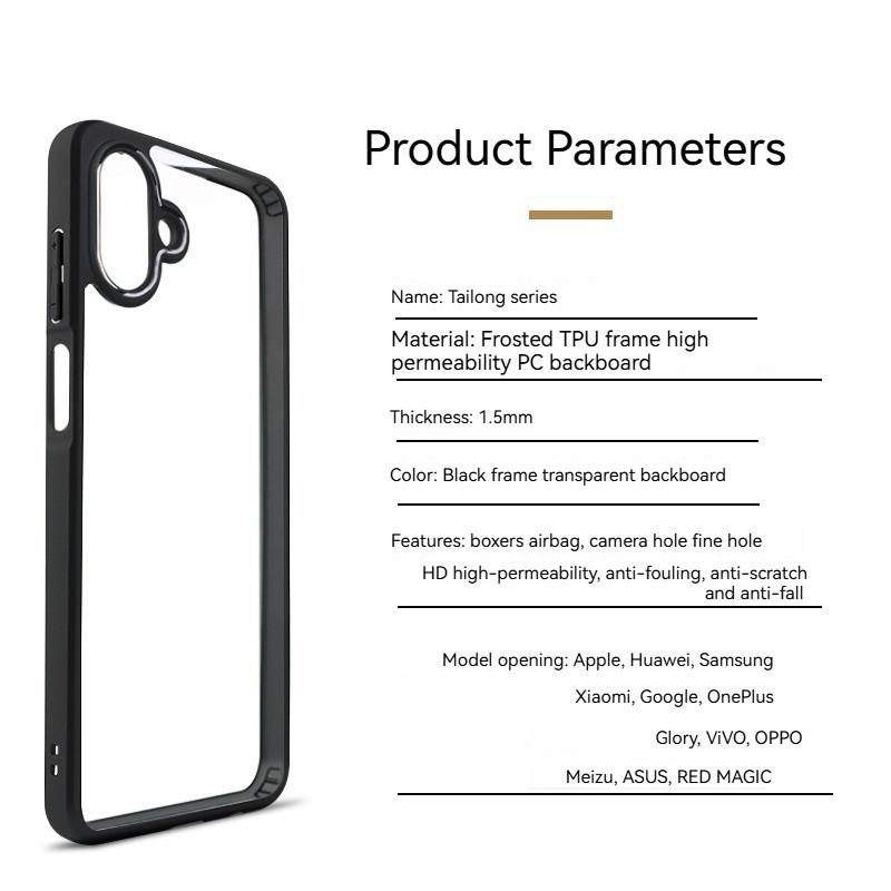 For Samsung Galaxy A07 Case For Samsung Galaxy A07 5G Anti-Shockproof TPU Transparent Black Frame Case For Samsung Galaxy A07 5G