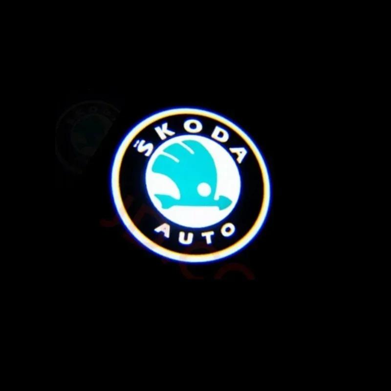 Car Sticker 2025 Hot For SKODA VRS Superb 2 MK2 Superb 3 2009-2018 2010 2012 2021 2015 2017 Led Car Door Logo Projector Courtesy