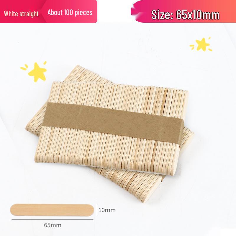 Natural Birch Wood Ice Cream Sticks, 50-Pack for DIY Models and Beauty Mixing
