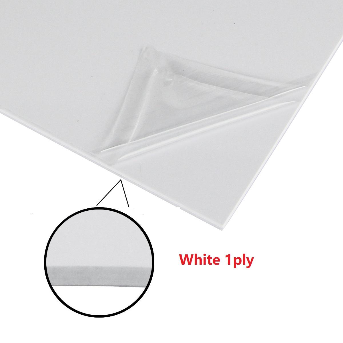 FLEOR 1pcs PVC Guitar Pickguard Blank Material 430x290mm Electric Guitar Bass Scratch Plate,White 3ply / White 1ply