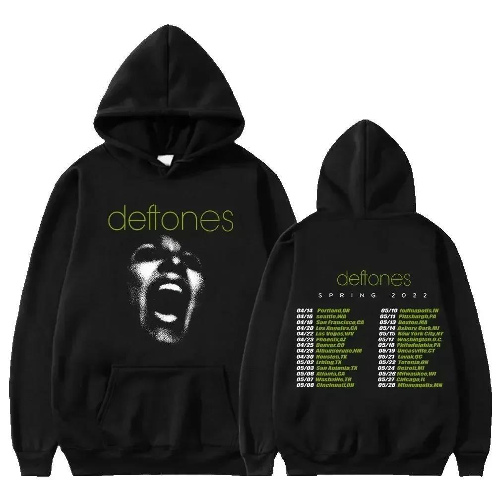 New Deftones Fashion Prevalent Print Hooded Women Plus Size Hoodies Retro Punk Sweatshirt  Personality Streetwear