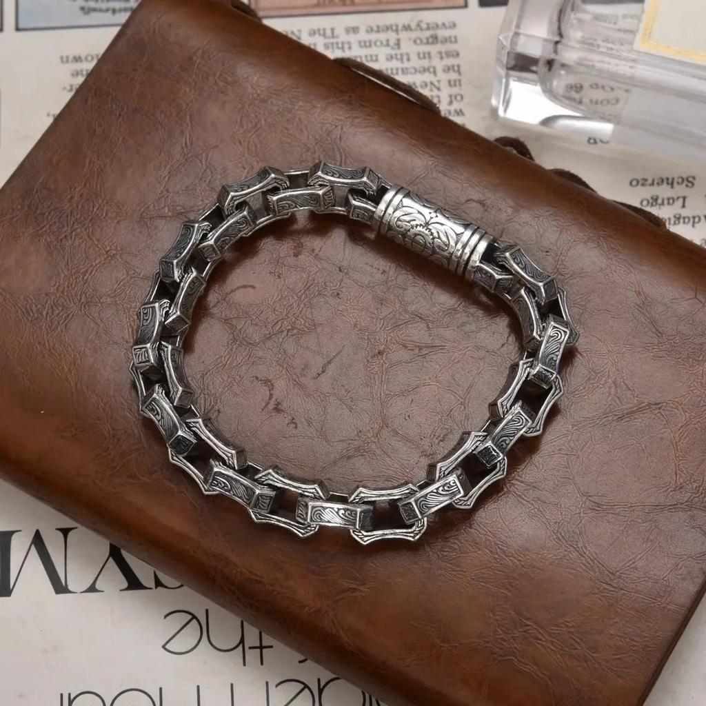 New European and American Vintage Carved Fashion Bracelet Dominant Personality Punk Wrist Jewelry Accessories