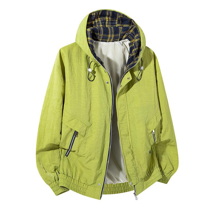 Spring New Men's Hooded Jacket British Teenagers Joker Loose Coat Plus Size Men's Wear