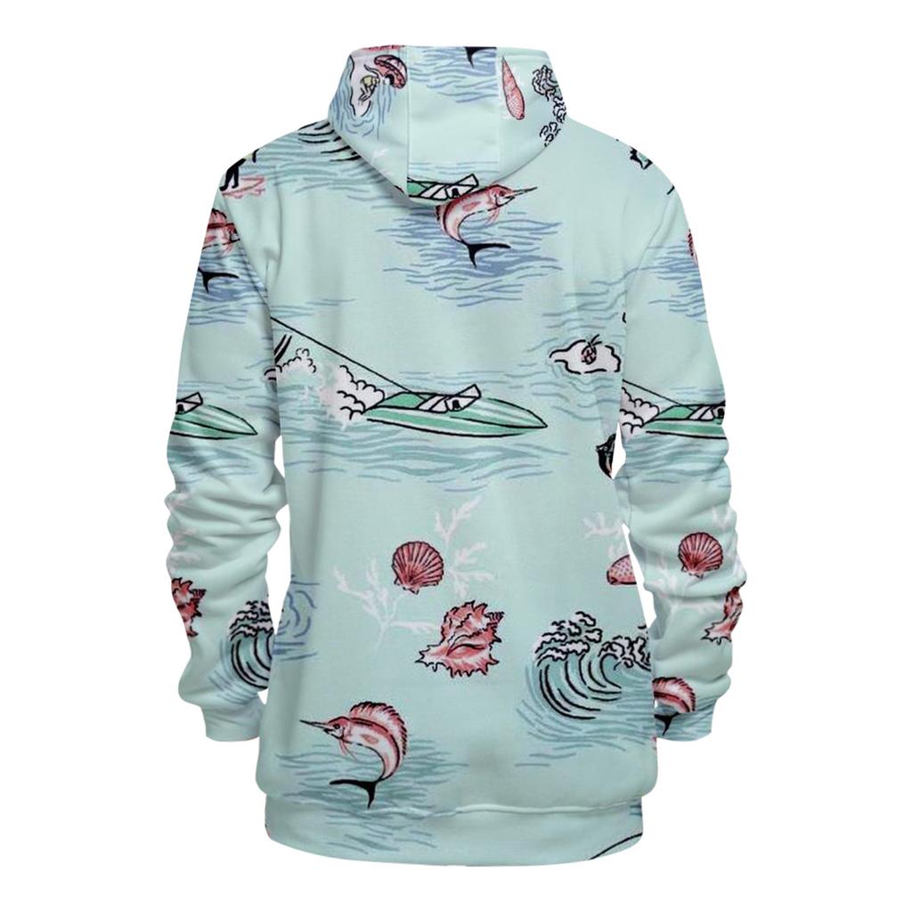 Fashion Print Loose Men's And Women's Long Sleeve Hooded Sweater