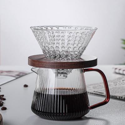 New Transparent Glass Vertical Coffee Pot Glass Sharing Pot Set