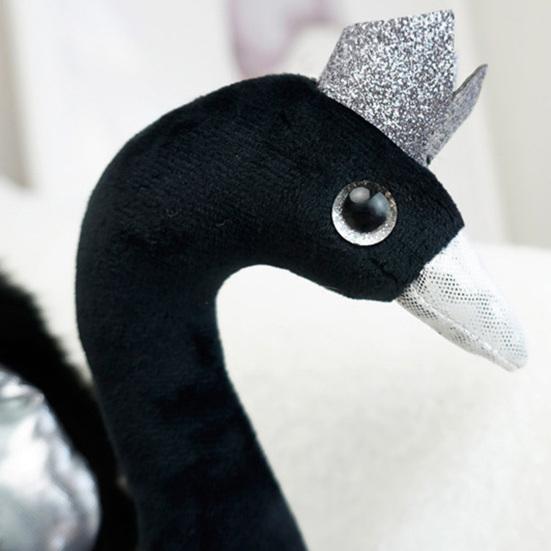 Exquisite Doll Throw Pillow Shape Faux Anti-pilling Decorative Swan Pearl Necklace Doll Toy Gift Supply