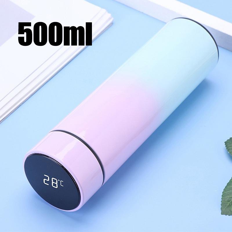 1 bucată 500 ML izolație inteligentă din oțel inoxidabil ceașcă colorată mini termos cană sticla de apă termos cu afișaj digital cu LED