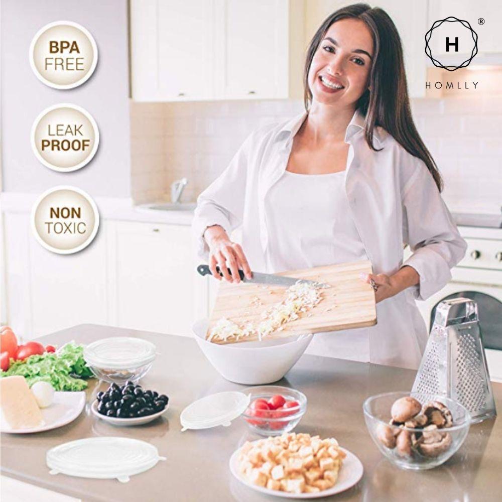 Homlly Basic Reusable Silicone Bowl Lids for Bowls Pots Cups (6pcs 6 Sizes  X2)