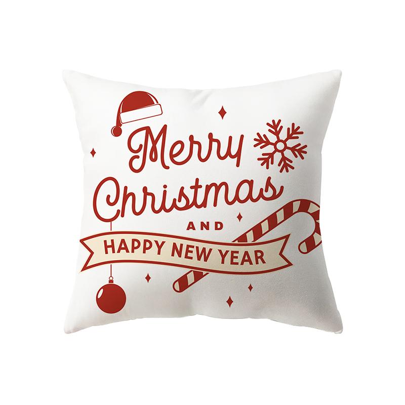 Christmas Theme Christmas Decoration Printed Pattern Cushion Cover Home Living Room Sofa Decoration Polyester Pillow PillowCover