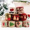 5M Christmas Ribbon Brown Wrapping Ribbon Craft Cotton Christmas Tree Star Ribbons for Gift Wrapping Crafts Xmas Tree Bows Cakes Cards Decor