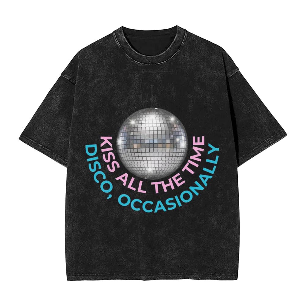 Harrys Styles Kiss All The Time Disco Occasionally T Shirts Washed 100 Cotton Oversize TShirt Aperture Men Women Printed Tees
