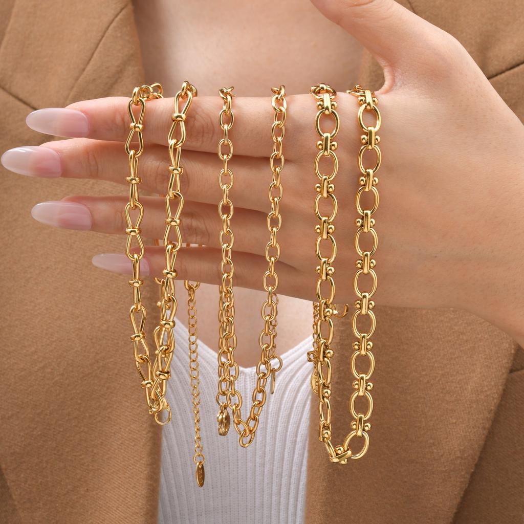 Fashion Jewelry, Stainless Steel Multi-Style Cross Chain Handmade Chain Necklace, Women'S Collarbone Chain 2697