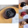 Pu Leather Octagonal Hat For Women With Sun Protection Chic Winter Fashion Accessory