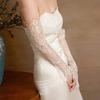 Lace Floral Pattern Lace Gloves Arm Sleeves For Wedding Gowns Sheer Armwear for Bride Ceremony Photography Supply