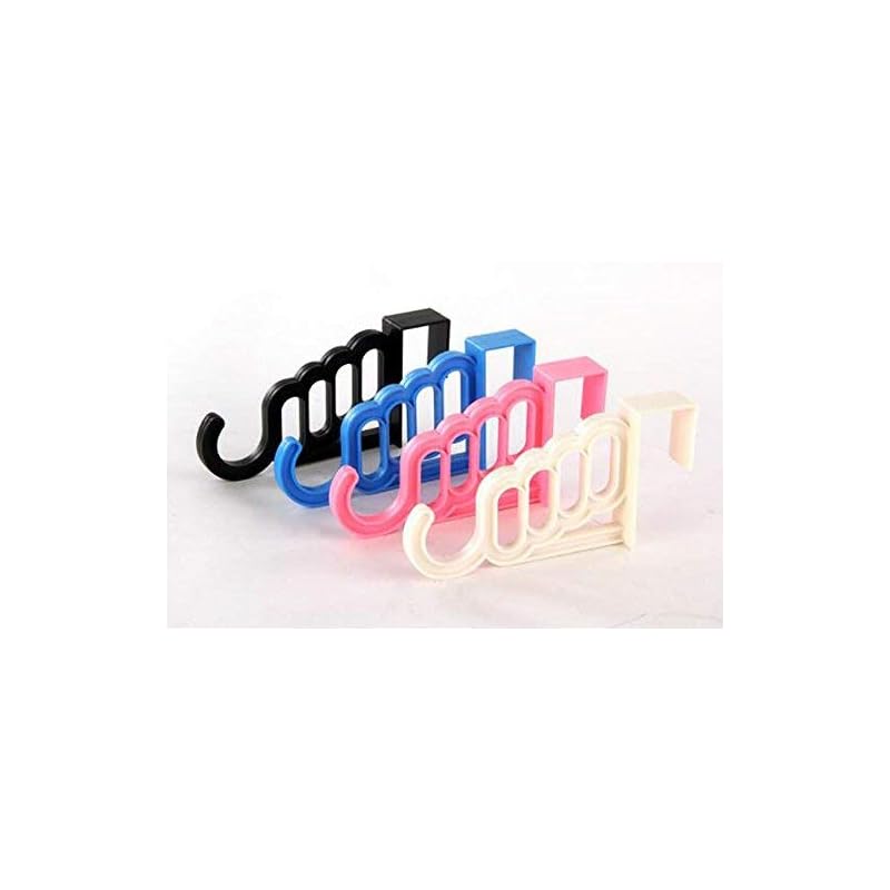 

HJ hook type Easy to install door hanger hook for doors/doors closet door towel hanger bag umbrella clothing storage 5 hooks wall hanging (Set of 2