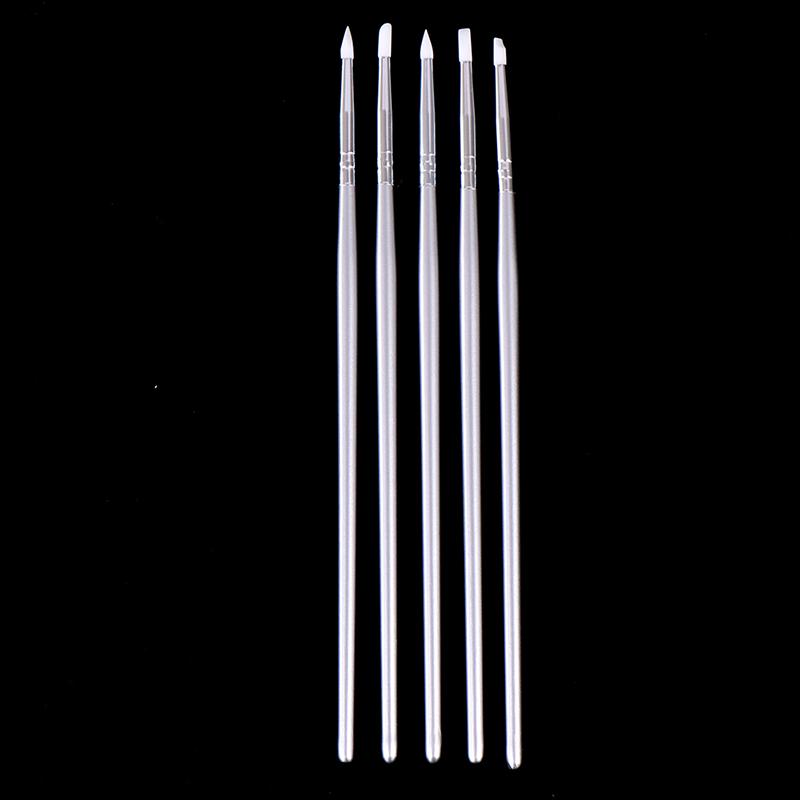 5Pcs Nail Art Silicone Point Nail Carving Pen Dotting Tools Sculpture Pen Crafts