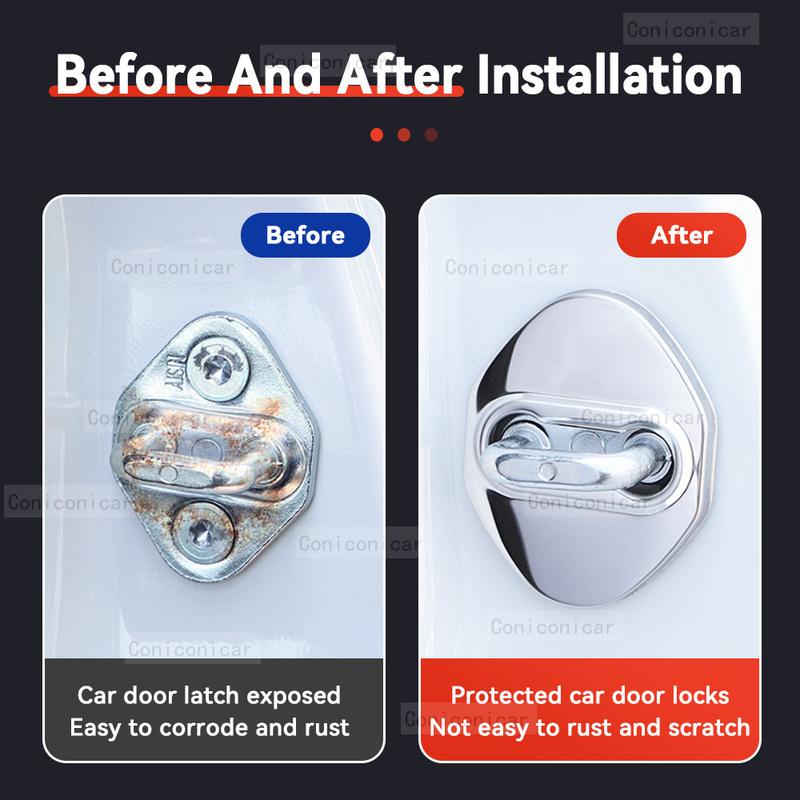 Auto Car Door Lock Protect Cover Emblems Case Stainless Steel Decoration For ZEEKR 7X EV 2025 2026 Protection Accessories